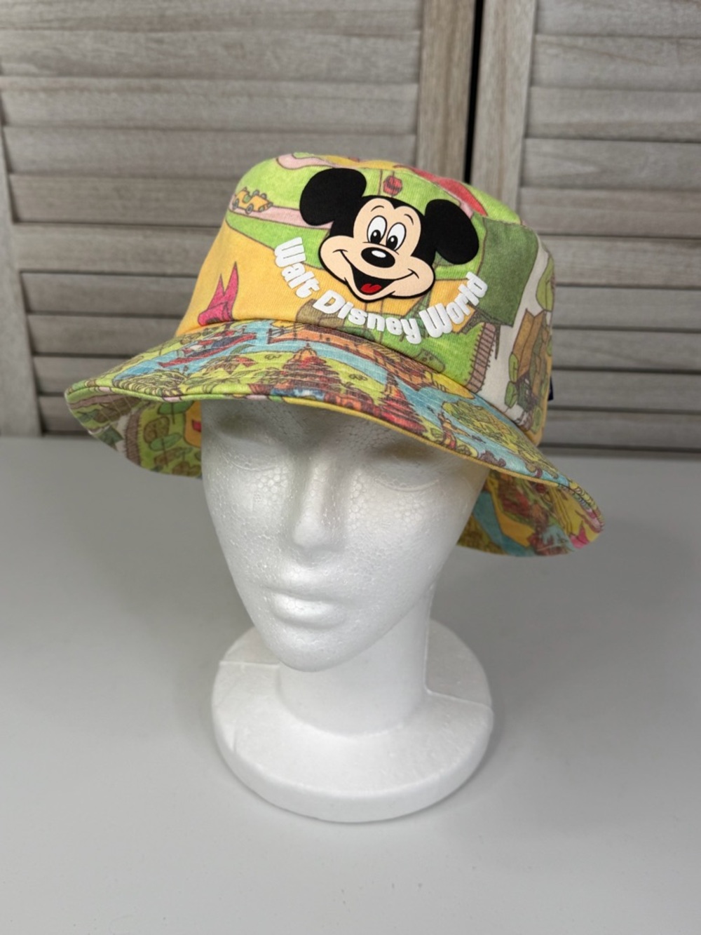 DISNEY 50th Anniversary Vault Collection Mickey Mouse Park Map Bucket Hat-OS